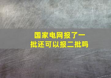 国家电网报了一批还可以报二批吗