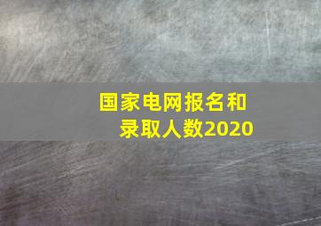 国家电网报名和录取人数2020