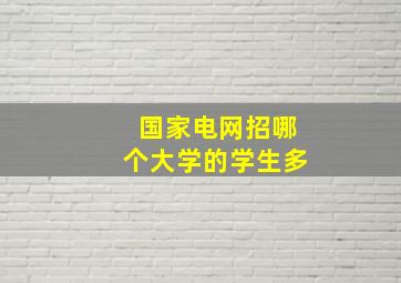 国家电网招哪个大学的学生多