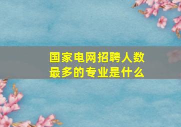 国家电网招聘人数最多的专业是什么