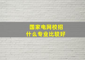 国家电网校招什么专业比较好