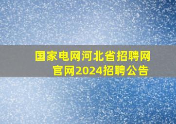 国家电网河北省招聘网官网2024招聘公告