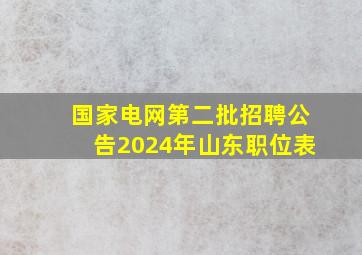 国家电网第二批招聘公告2024年山东职位表