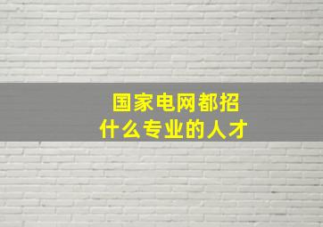 国家电网都招什么专业的人才