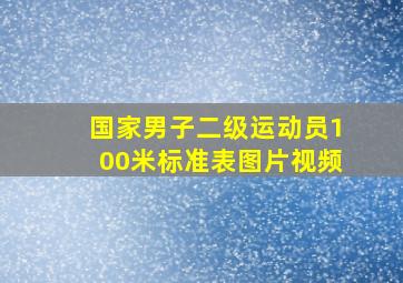 国家男子二级运动员100米标准表图片视频