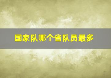 国家队哪个省队员最多