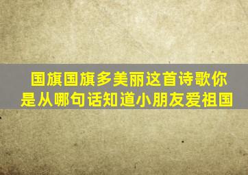 国旗国旗多美丽这首诗歌你是从哪句话知道小朋友爱祖国