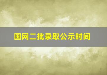 国网二批录取公示时间