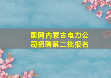 国网内蒙古电力公司招聘第二批报名