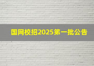 国网校招2025笫一批公告