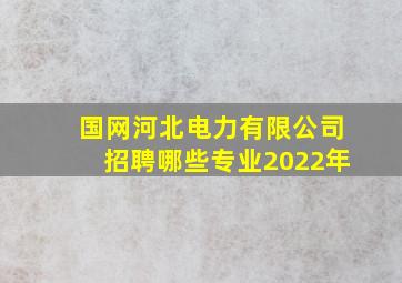 国网河北电力有限公司招聘哪些专业2022年