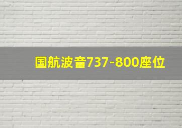 国航波音737-800座位