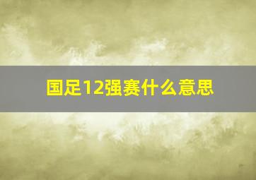 国足12强赛什么意思