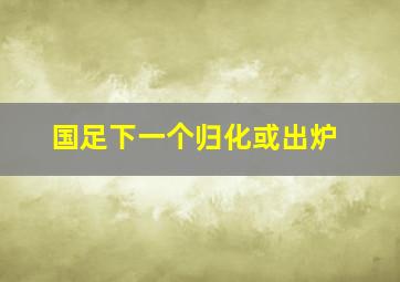 国足下一个归化或出炉