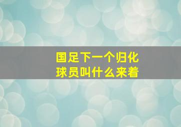 国足下一个归化球员叫什么来着