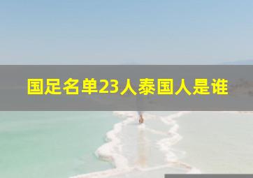 国足名单23人泰国人是谁