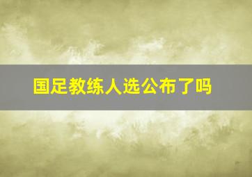 国足教练人选公布了吗