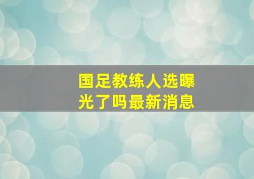 国足教练人选曝光了吗最新消息