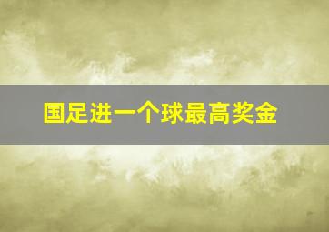 国足进一个球最高奖金