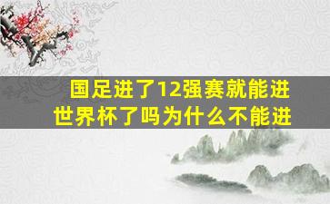 国足进了12强赛就能进世界杯了吗为什么不能进