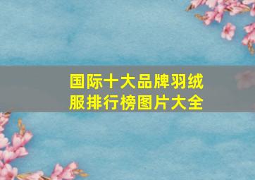 国际十大品牌羽绒服排行榜图片大全