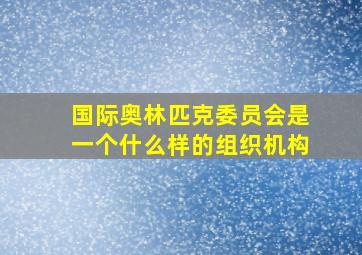 国际奥林匹克委员会是一个什么样的组织机构