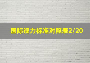 国际视力标准对照表2/20