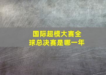 国际超模大赛全球总决赛是哪一年