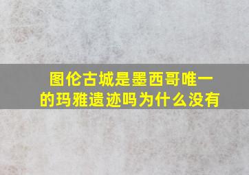 图伦古城是墨西哥唯一的玛雅遗迹吗为什么没有