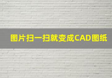 图片扫一扫就变成CAD图纸