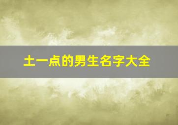 土一点的男生名字大全