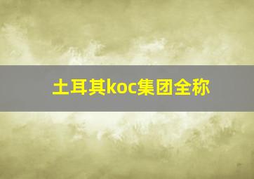 土耳其koc集团全称