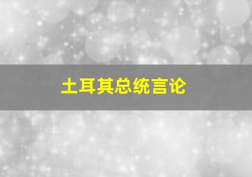 土耳其总统言论