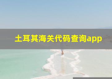 土耳其海关代码查询app