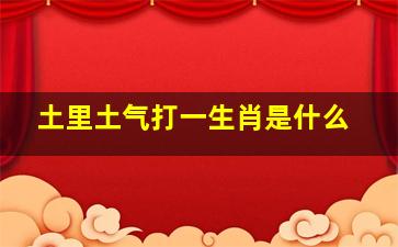 土里土气打一生肖是什么