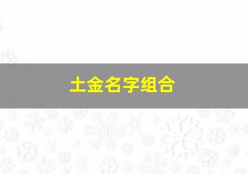 土金名字组合