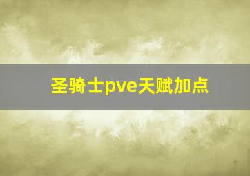 圣骑士pve天赋加点