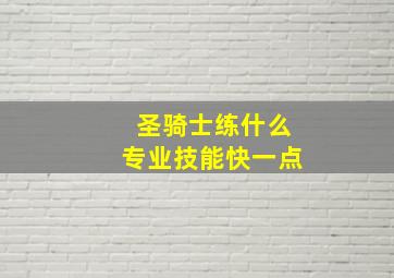 圣骑士练什么专业技能快一点