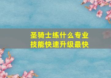 圣骑士练什么专业技能快速升级最快