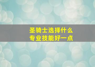 圣骑士选择什么专业技能好一点