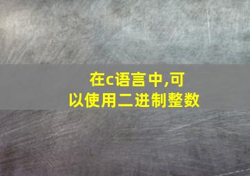 在c语言中,可以使用二进制整数