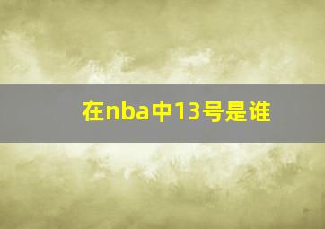 在nba中13号是谁