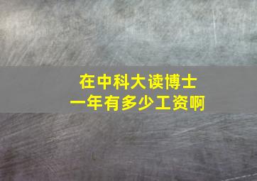 在中科大读博士一年有多少工资啊