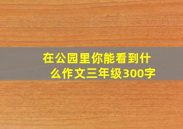 在公园里你能看到什么作文三年级300字