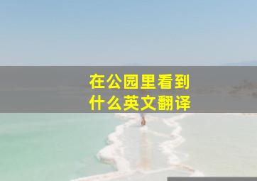 在公园里看到什么英文翻译