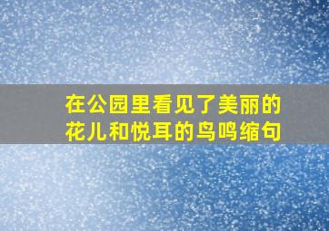 在公园里看见了美丽的花儿和悦耳的鸟鸣缩句