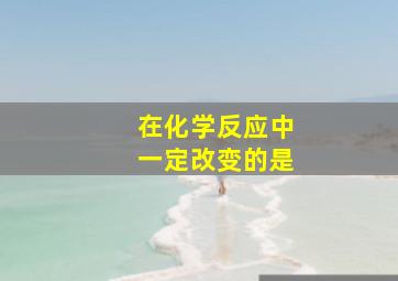 在化学反应中一定改变的是