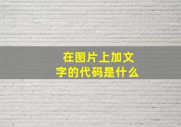 在图片上加文字的代码是什么