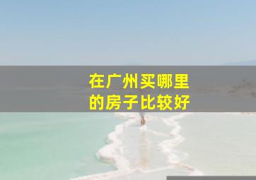 在广州买哪里的房子比较好