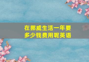 在挪威生活一年要多少钱费用呢英语